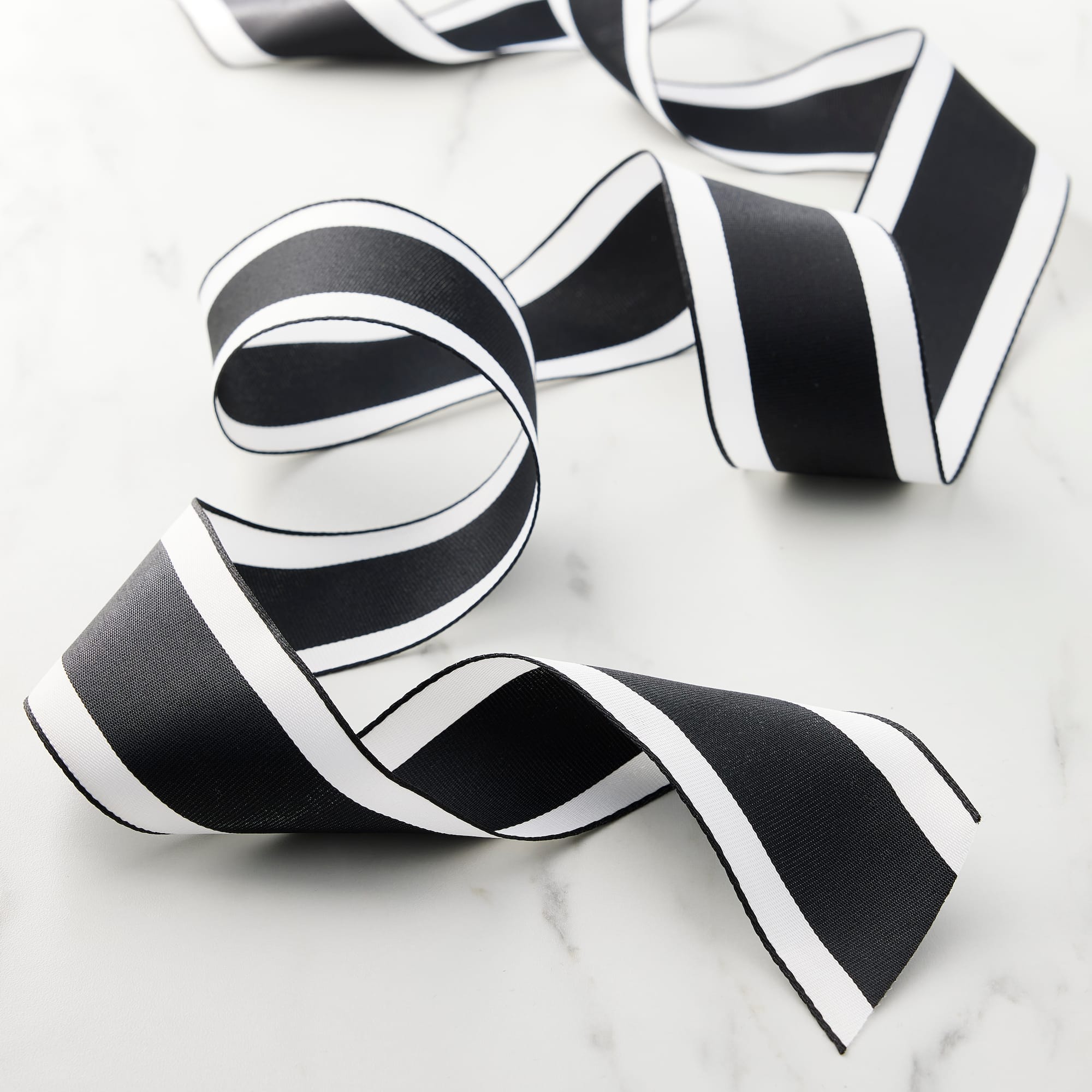 2.5" x 25ft. Taffeta Wired Black Center Stripe Ribbon by Celebrate It™